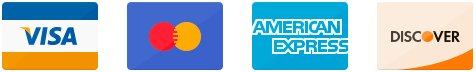 Visa, Mastercard, American Express and Discover accepted